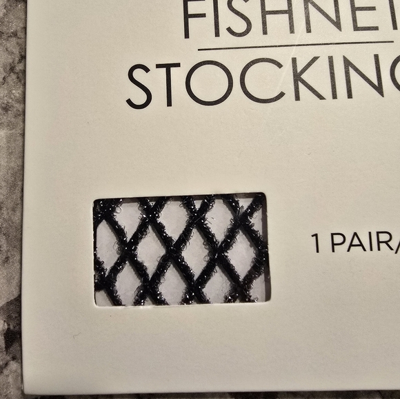 NEW Ladies Black and Silver Fishnet Stockings - Picture 3 of 4
